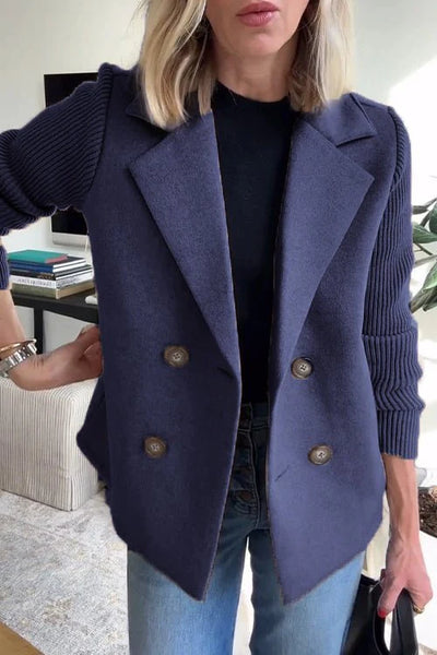 Amora™ | Elegant knit-sleeve blazer