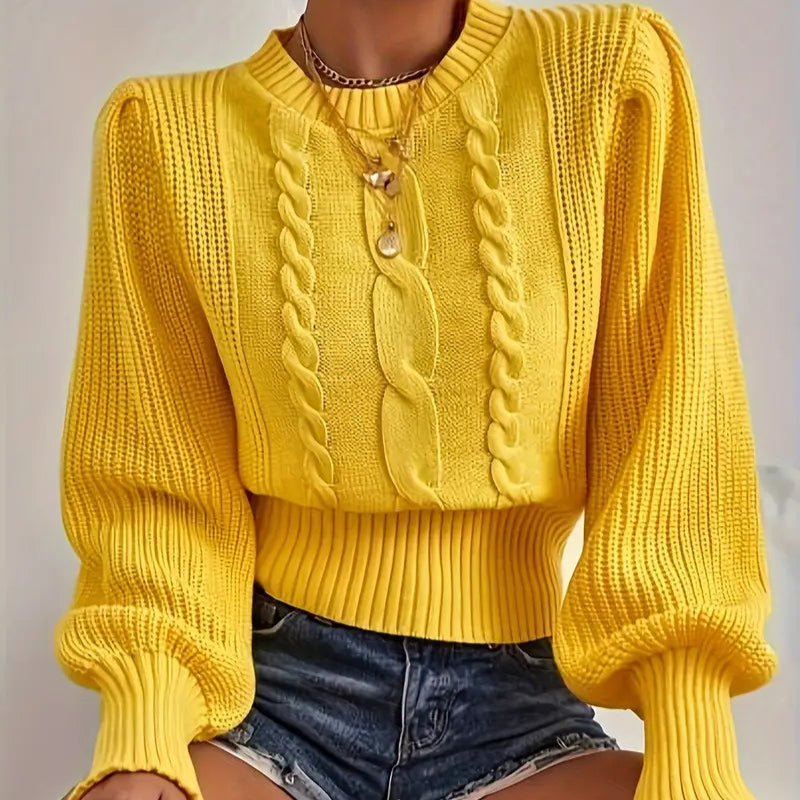 Delia™ | Crew neck jumper with embroidery
