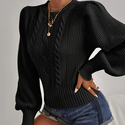 Delia™ | Crew neck jumper with embroidery