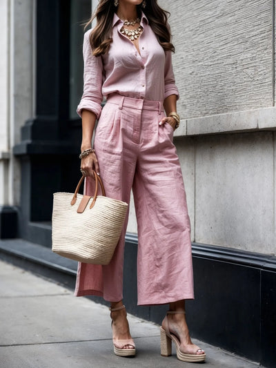 Pola™ | Set consisting of Capri trousers and loose-fitting shirt