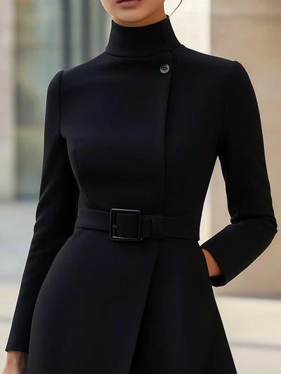 Diana™ |  High-Neck Asymmetric Belted A-Line Dress