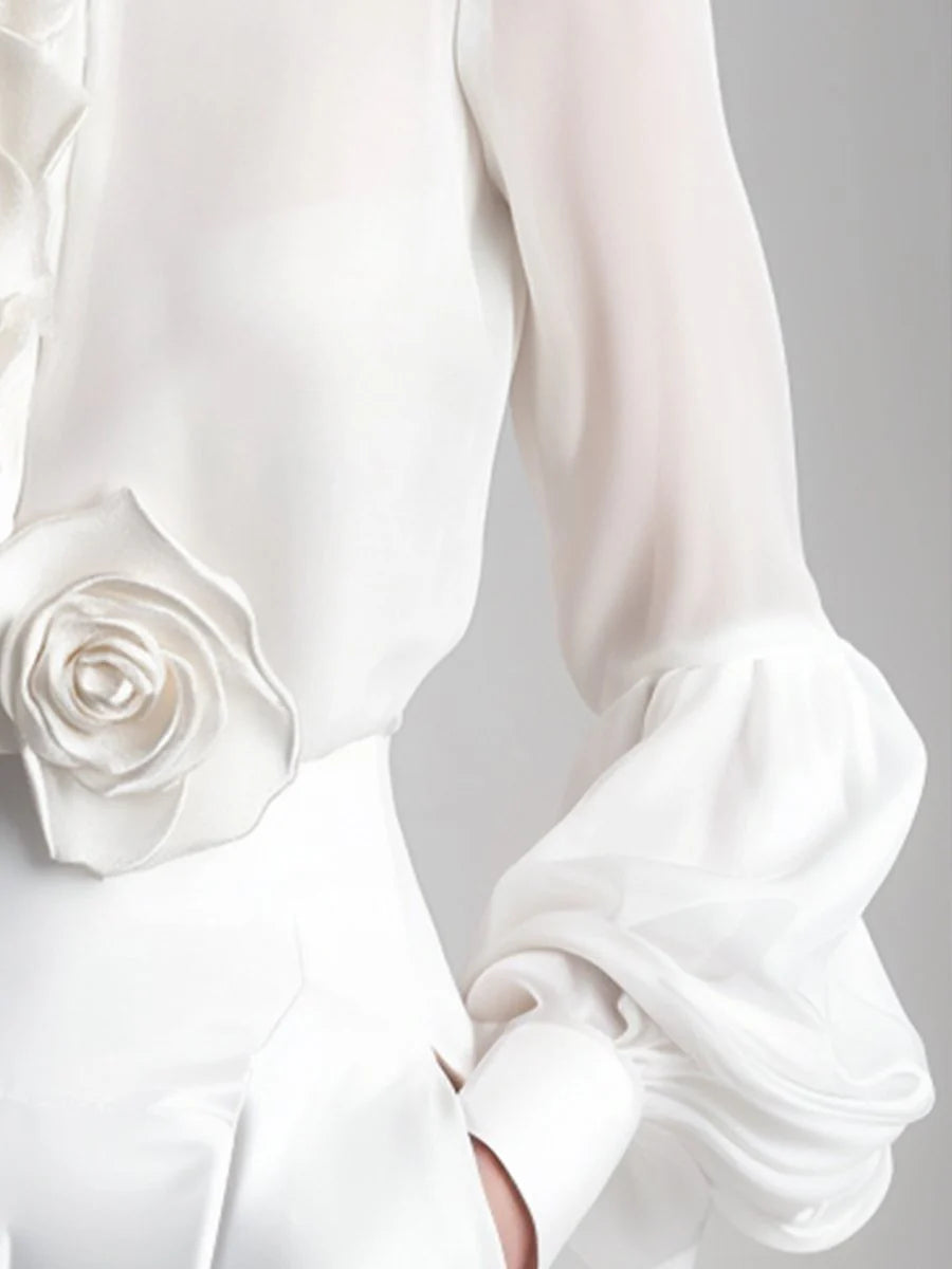 Isla™ | Casual shirt with front roses