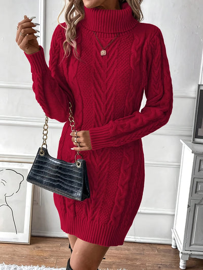 Lara™ | Warm dress with embroidered weaves