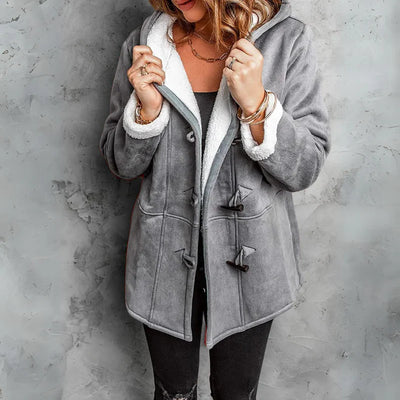 Chloe™ | Plush Hooded Toggle Coat