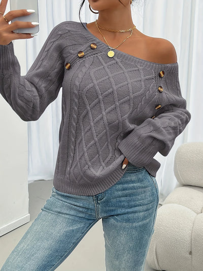 Julia™ | Embroidered jumper with buttons