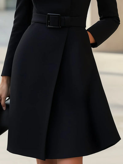 Diana™ |  High-Neck Asymmetric Belted A-Line Dress