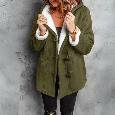Chloe™ | Plush Hooded Toggle Coat