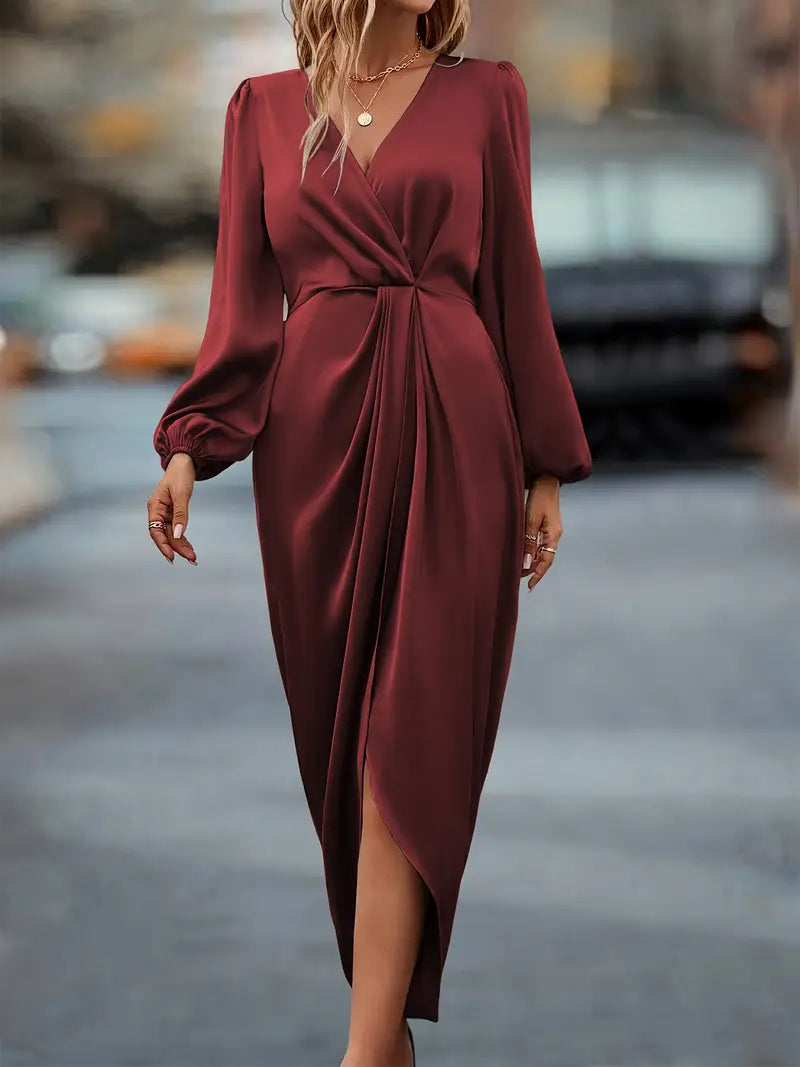 Xena™ | Long-Sleeved Dress With Crossover Neckline