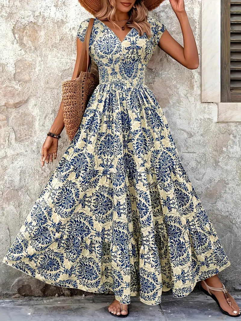 Flam™ | Lightweight and breathable long dress in Positano style, original Italian design