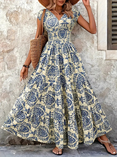 Flam™ | Lightweight and breathable long dress in Positano style, original Italian design