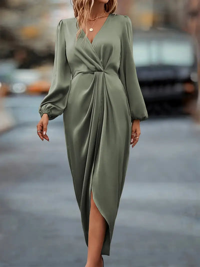Xena™ | Long-Sleeved Dress With Crossover Neckline