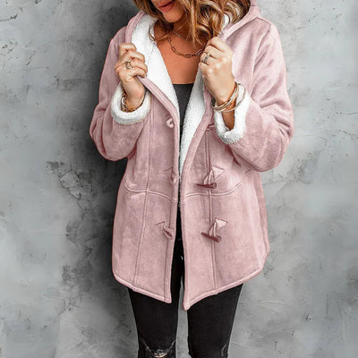 Chloe™ | Plush Hooded Toggle Coat