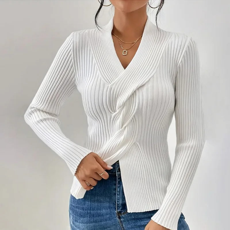 Romy™ | Hand-knitted V-neck jumper
