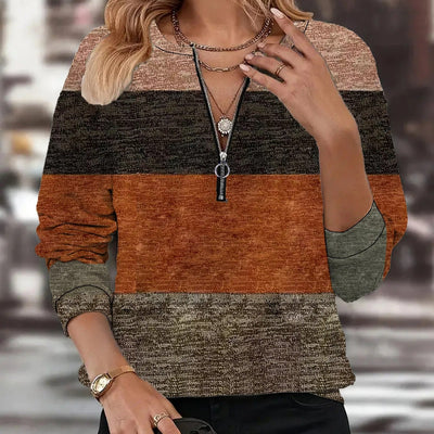 Ethla™ | Vintage-Style Colour Block Sweatshirt